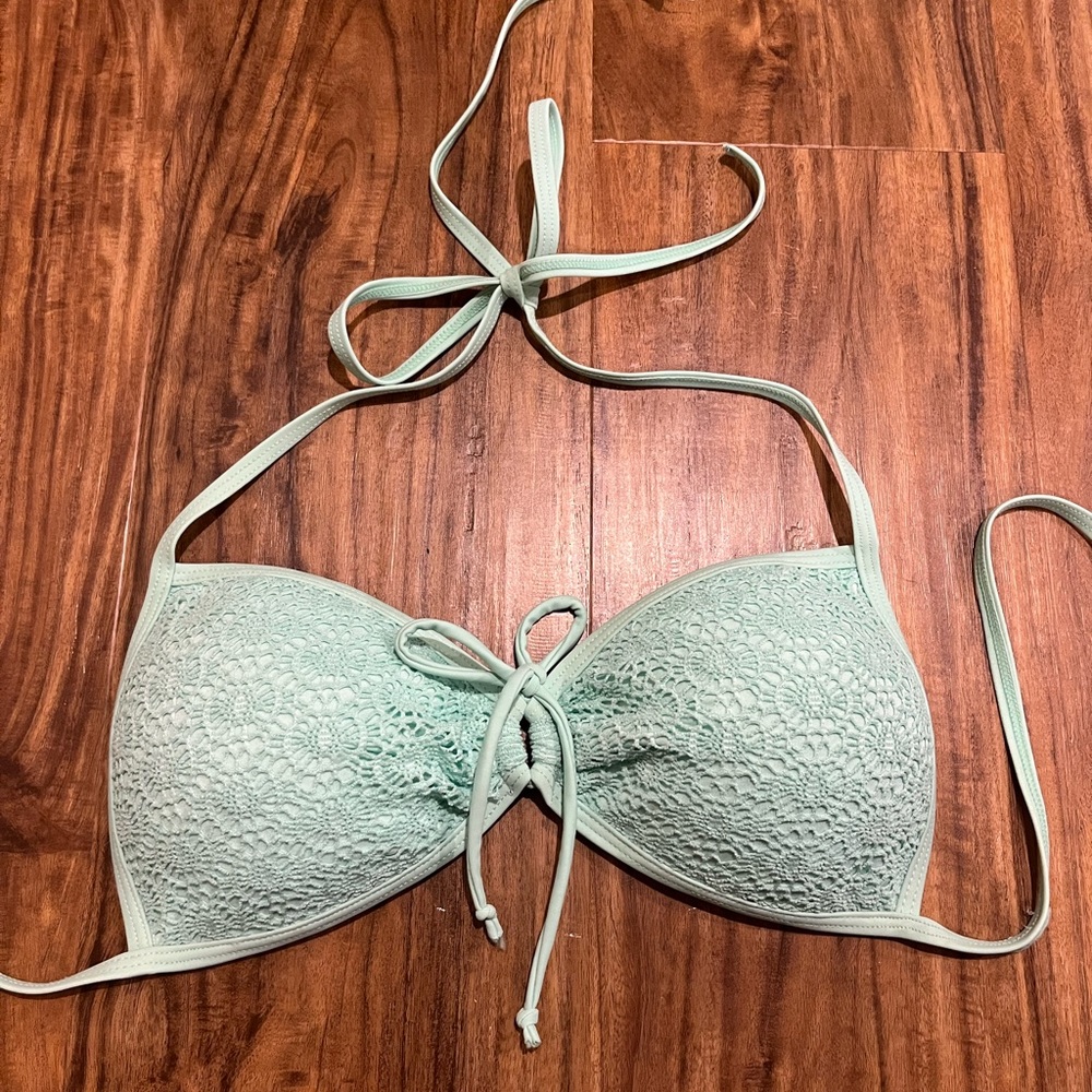 Mint lace bikini top